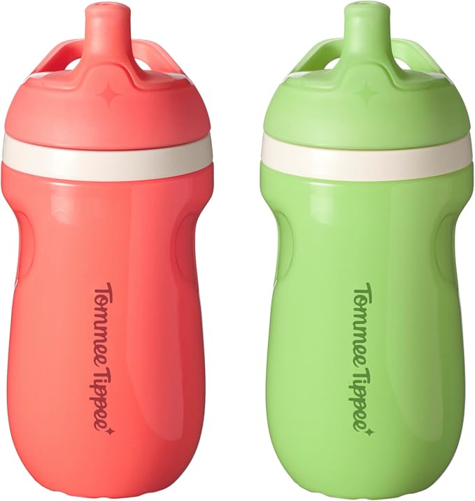 Tommee Tippee Toddler Sippy Cup, Sporty Spout, 1-3 Years, Insulated | Pack of 2