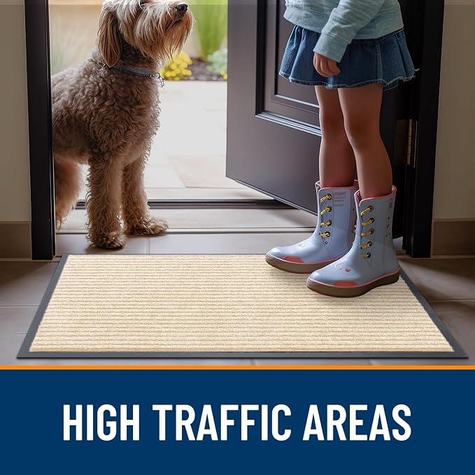 OLANLY Front Door Mat Indoor Outdoor Entrance, Waterproof Heavy Duty Doormat