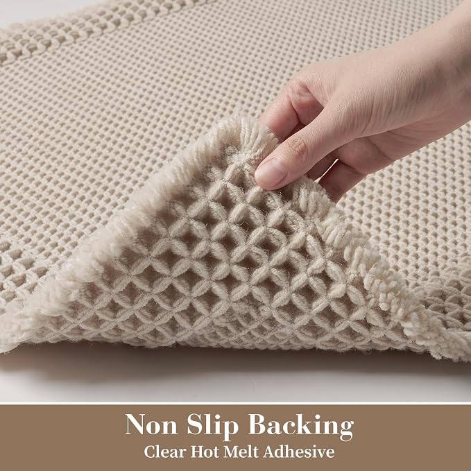 RESARE Waffle Bathroom Runner Rugs, Super Absorbent Bath Mat Non Slip Washable