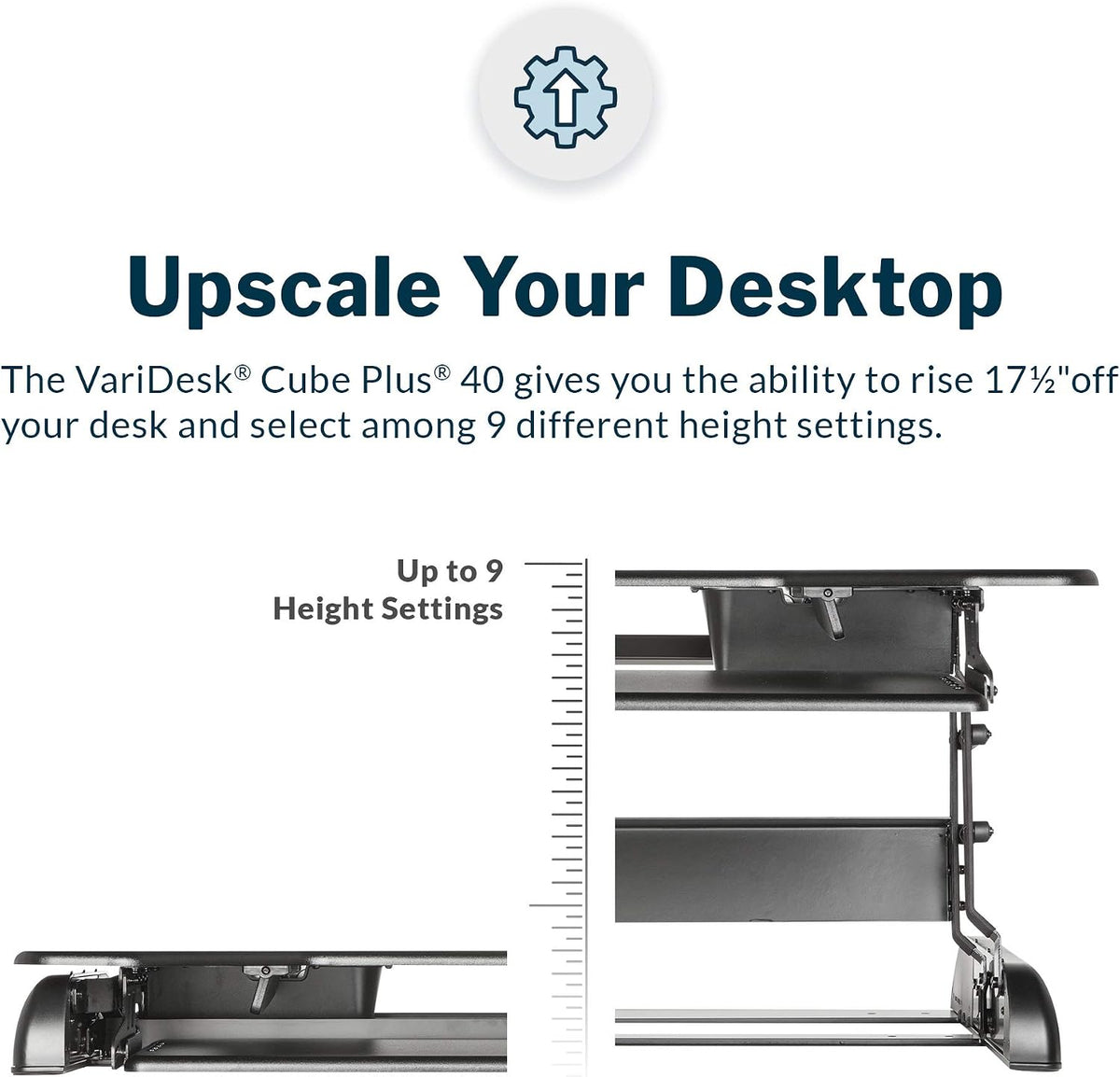 Vari Cube Plus 40 Standing Desk Converter – Black