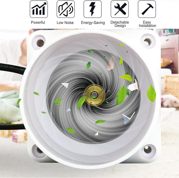 2 Inch Inline Duct Ventilation Fan HVAC Vent Blower 22 Cfm Quiet Ventilation