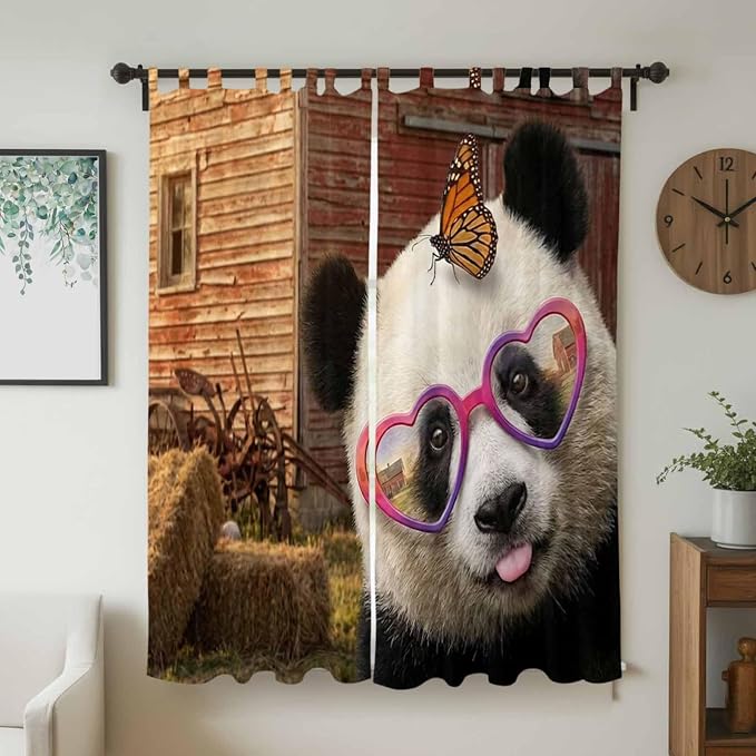 Farm Panda Living Room Curtains 84 Inch Length, Window Curtains Tab Top
