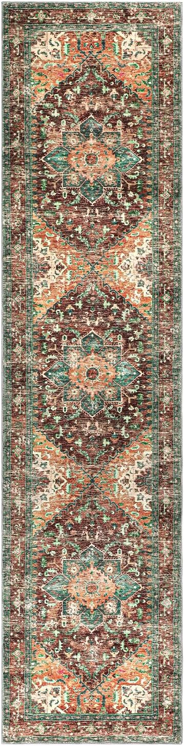 Yamaziot Washable Runner Rug, 2x8 Non-Slip Boho Vintage Hallway Rug Runner