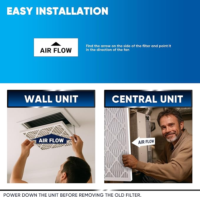 14x18x1 MERV 8 Air Filters 6-Pack – 13.7" x 17.7" x 0.75" – HVAC, AC & Furnace