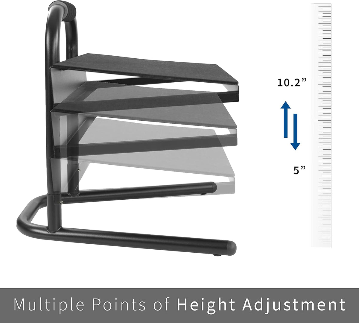 VIVO Black Ergonomic Height Adjustable Foot Rest Platform, STAND-FT01