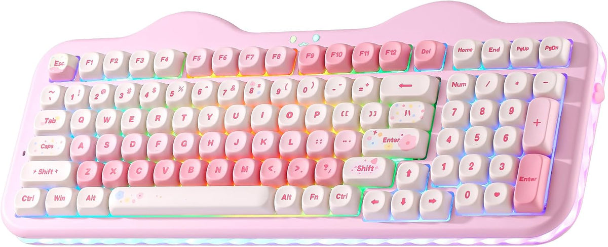 YUNZII C98 Cute Cake Wireless Mechanical Keyboard (Pink, Milk Switch)