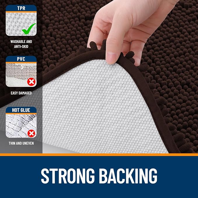OLANLY Bathroom Runner Rugs 59x24, Extra Soft Absorbent Chenille Bath Rugs