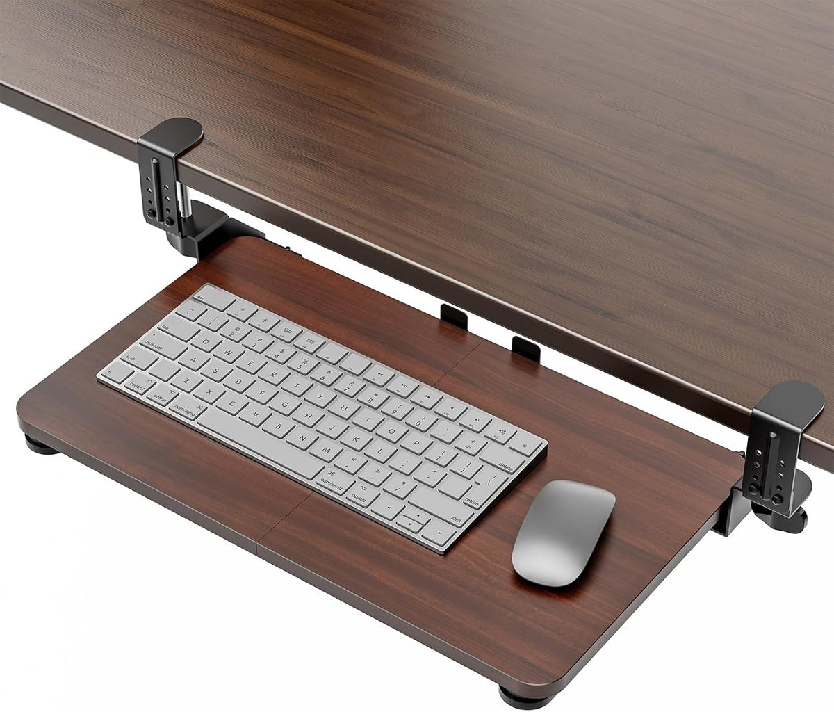 Small Keyboard Tray Under Desk, Pull Out Keyboard & Mouse Tray for Typing