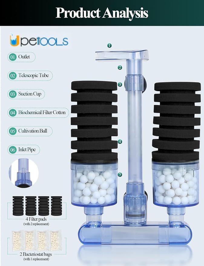 UPETTOOLS Aquarium Biochemical Sponge Filter