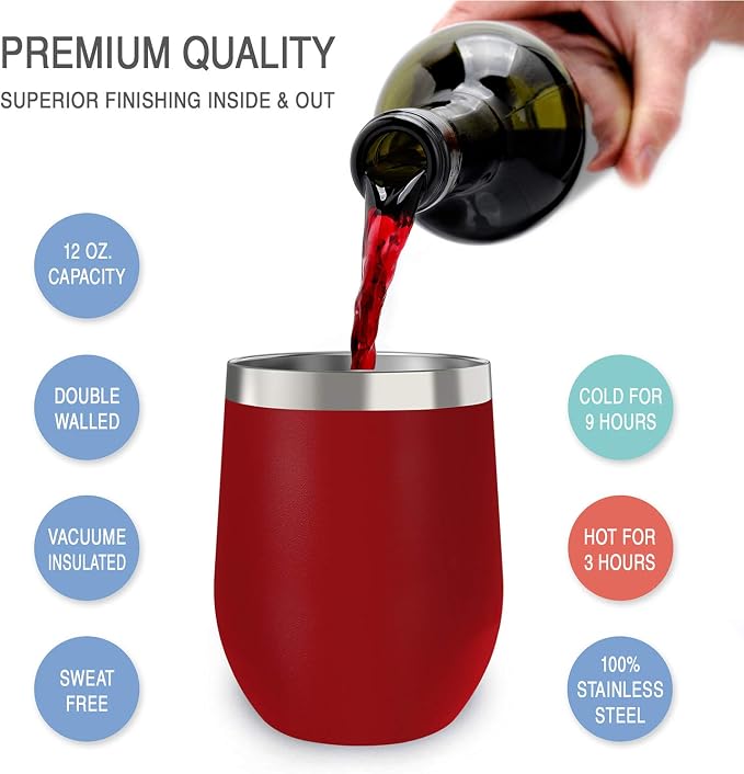 CHILLOUT LIFE 12 oz Stainless Steel Wine Tumbler