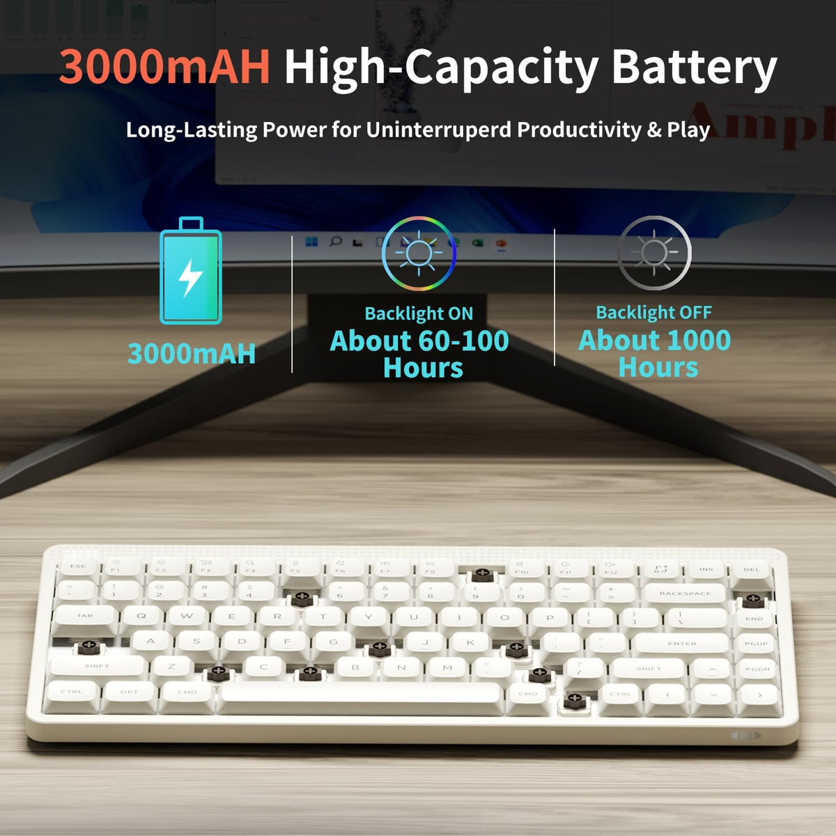 nuphy Node75 Tri-Mode Wireless Mechanical Gaming Keyboard - White