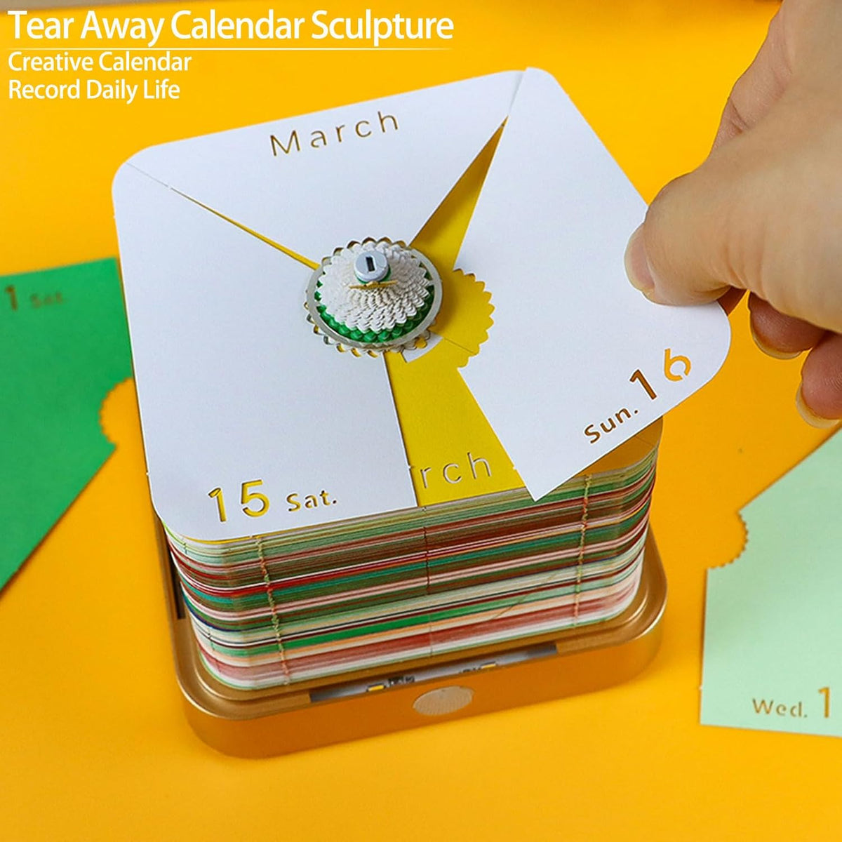 3D Calendar 2026, Time Piece Calendar 2026, Unique 3d Tear Away Memo Pad, Fun Art Desk Calendar, DIY Paper Carving 3d Notepad Gift for Christmas, New Year, Valentine