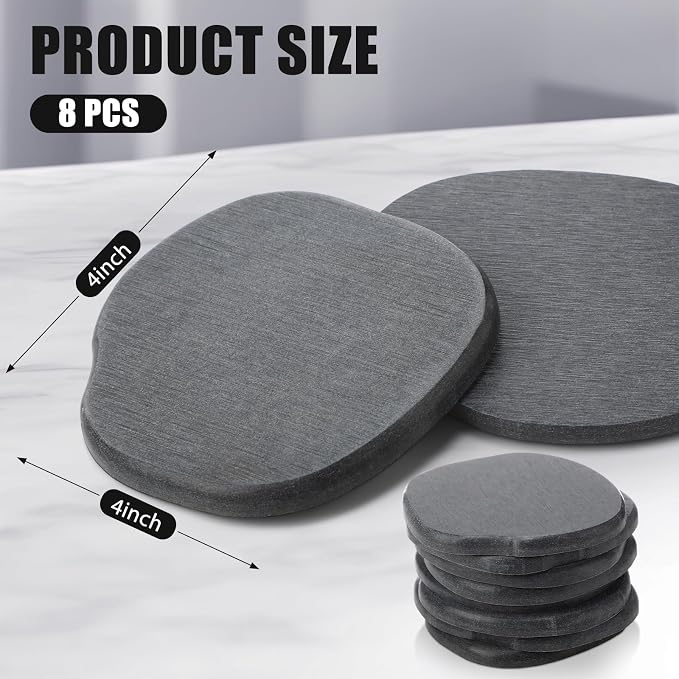 Diatomaceous Earth Coasters Set of 8，Cool Absorbent Quick-Dry Drink Coasters