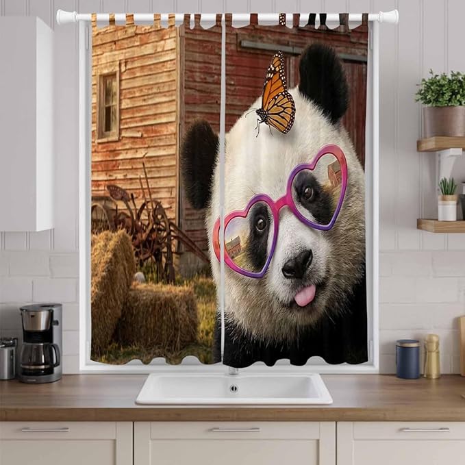 Farm Panda Living Room Curtains 84 Inch Length, Window Curtains Tab Top