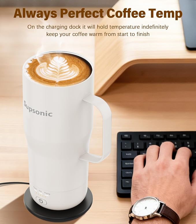 Supsonic Heated Coffee Mug, 20oz Electric Temperature Control Cup | Keeps
