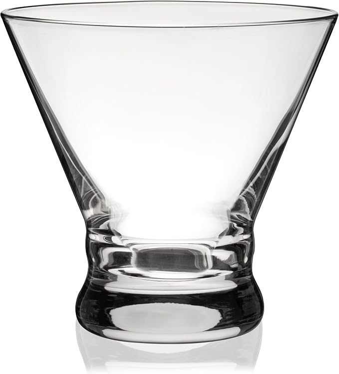 True Stemless Martini Glasses, 8 oz Modern Cocktail Glasses