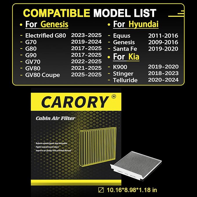 Cabin Air Filter w/Activated Carbon
