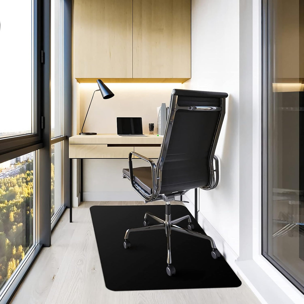 Kuyal Black Chair mat for Hardwood Floor, 36 x 48 inches Rectangle
