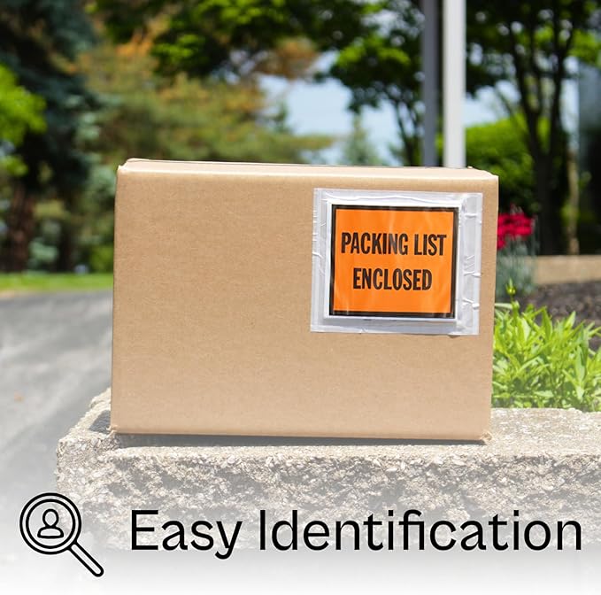 Packing List Enclosed Shipping Envelope 5.5"x10" Full Face Pouches Adhesive Bags Case of 1000