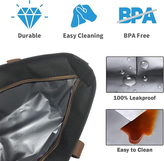 LHZK Jumbo Insulated Cooler Bag with Zipper, Collapsible Leak Proof Insulated Bag with Handles is Perfect for Grocery, Food Delivery, Beach, Picnic, Travel (50L, Black)