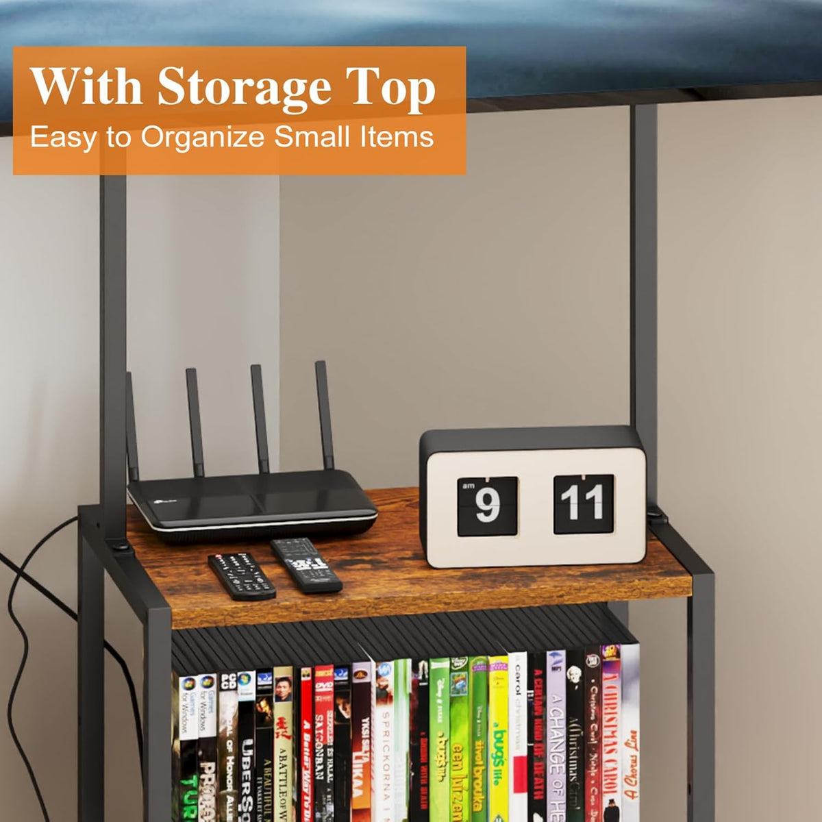 14 Inch to 42 Inch Small Corner TV Stand for Bedroom With 3 Tiers Storage Shelves, Floor Universal Television Stand With Mount For 40 Inch 32 Inch TV,Brown TV Table Shelf With Adjustable Feet, Sturdy