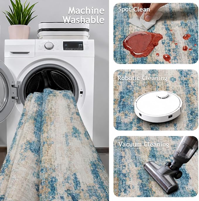 Washable Runners for Hallway 2x6 Runner Rug, Ultra-Thin Kitchen Runner Rugs