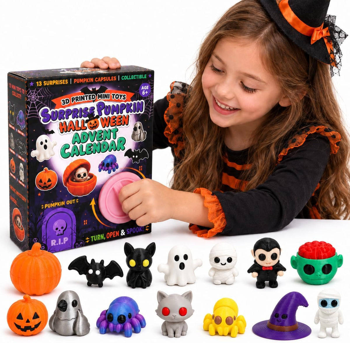 Halloween Advent Calendar 2026,13 Pumpkin Capsule Mini Figures
