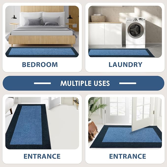 Machine Washable Kitchen Rug 24" x 70", Non Slip Kitchen Mat