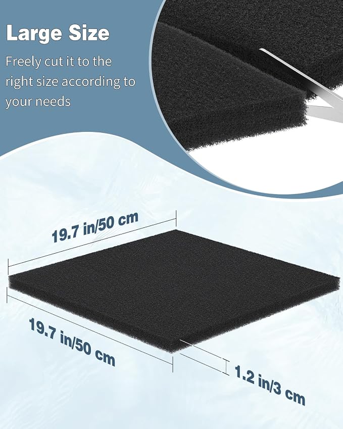 Pawfly 1 Pack Aquarium Sponge Filter Pad, Cut-to-Size Foam