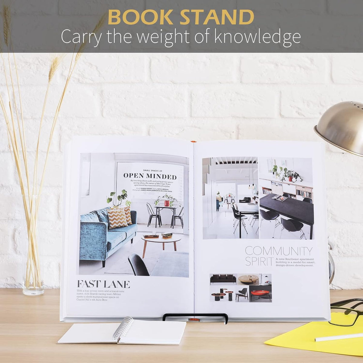 Kenning 24 Pack Book Display Stand, Foldable Metal Plate Easel, Black