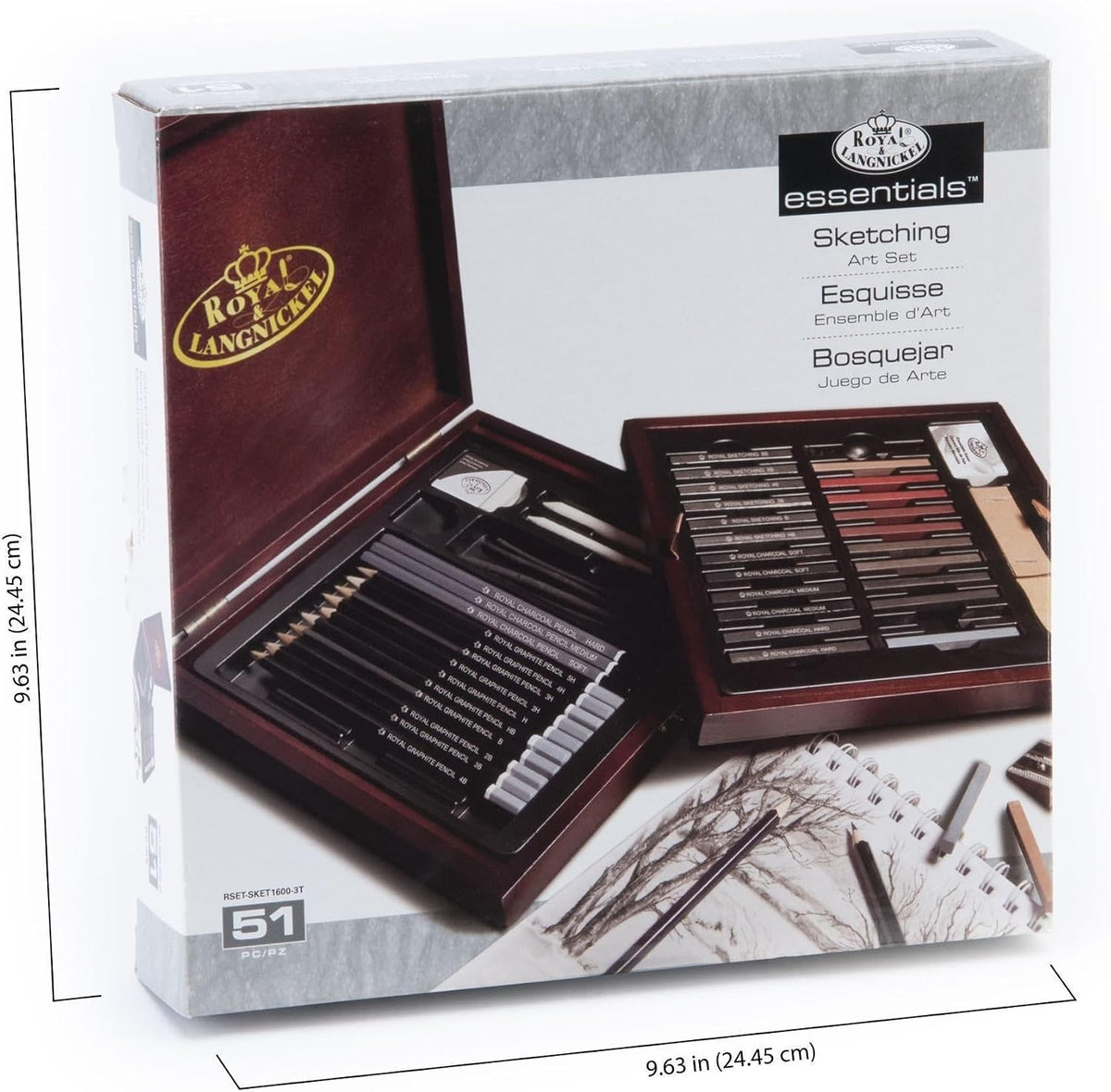 Royal & Langnickel RSET-SKET1600 Premier Sketch Pencil Art Set, 51-Piece