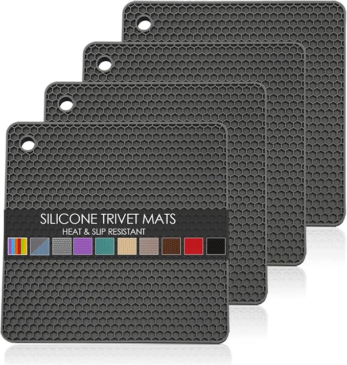 Silicone Trivets for Hot Pots and Pans, Heat Resistant Durable Flexible