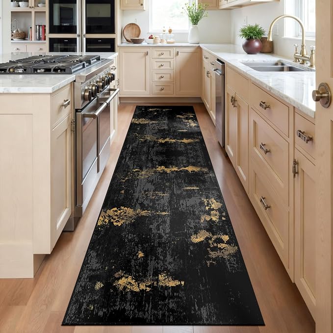 RELEANY Washable Area Rugs 2'x6' Non-Slip Modern Abstract Soft