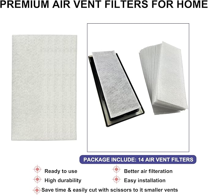 Air Vent Filter 4 x 12 Inch, Thin Air Vent Floor Heater Pre-Filter Sheet Work