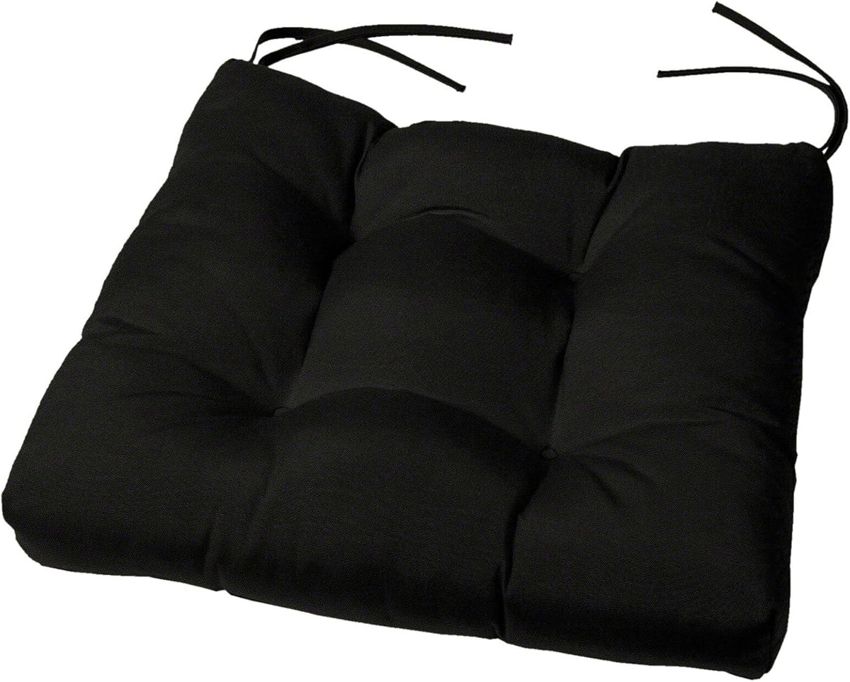 Cushion Source 15" x 15" x 3" Tufted Sunbrella Chair Cushion (Sunbrella Black)