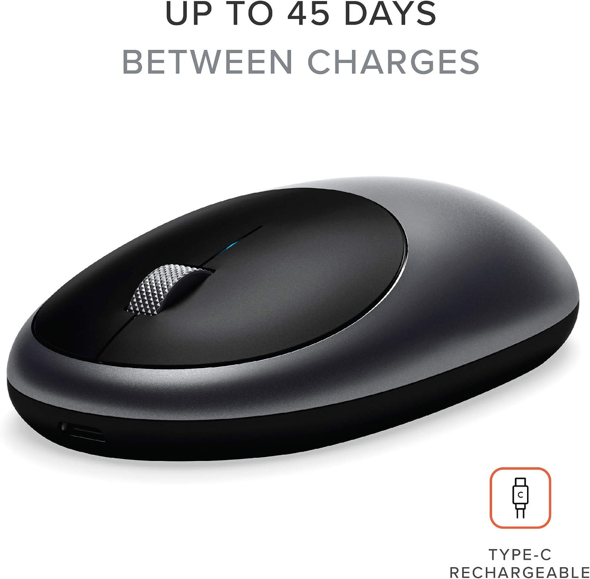 Satechi Slim X3 Bluetooth Backlit Keyboard & M1 Wireless Bluetooth Mouse for Mac and Windows, with Rechargeable Type-C Port - Space Gray