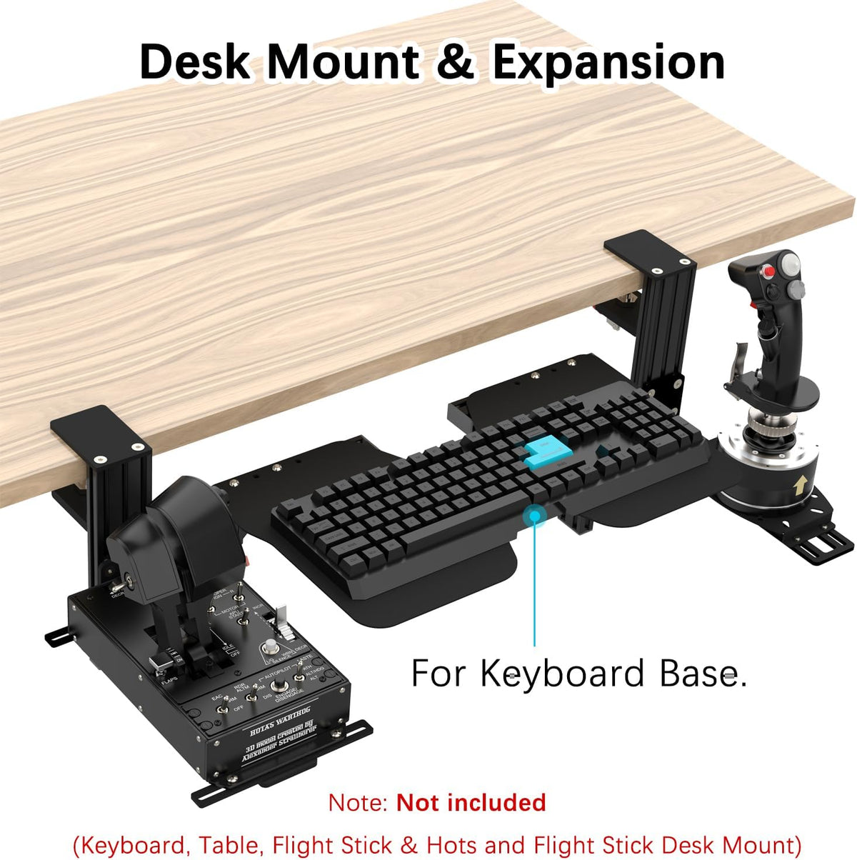 EG STARTS 1x Metal Extend Mouse Pad Holder Platform, Adjustable Horizontally & Height for Desk & Chair Extend Metal Computer Mouse Desk Mount Pads, Flight Joystick Mount Extension Attachment
