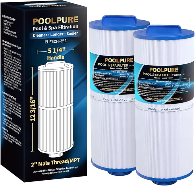 POOLPURE 5CH-352 Spa Filter Replaces PPM35SC-F2M, Marquis Spa 20042, Filbur