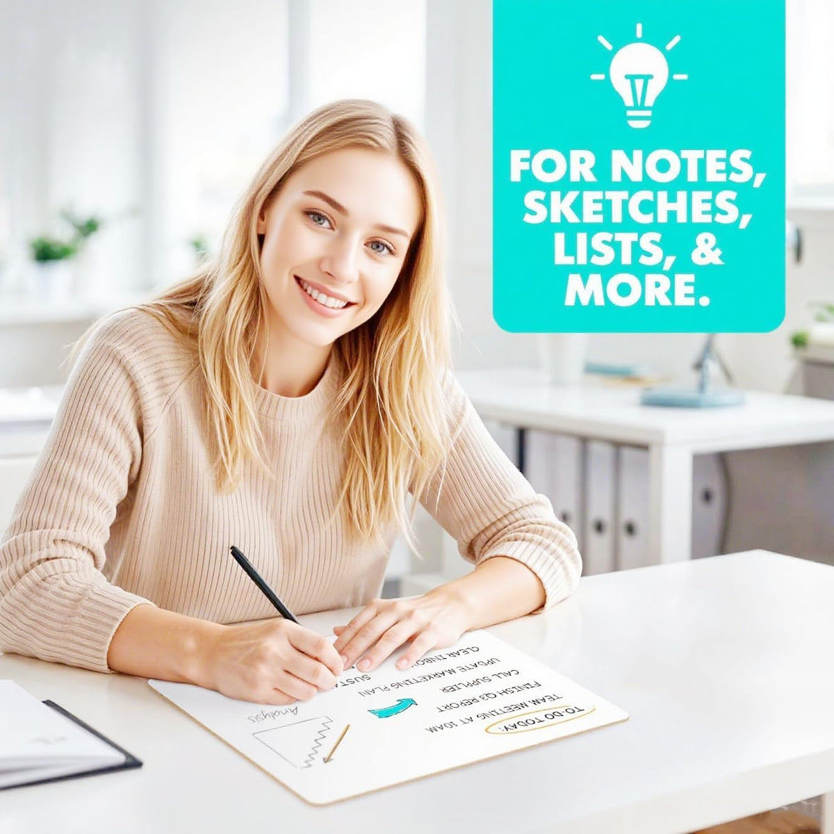Dry Erase Lapboard Double Sided Boards, with Erasers (26)