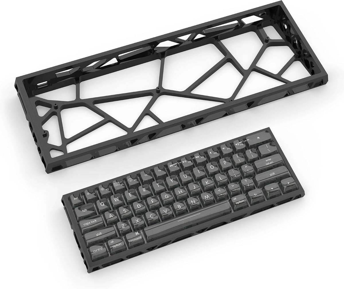 kutethy KY60 Hollow Out Aluminum Keyboard Case,60% Mechanical Keyboard Shell Custom Keyboard Barebones Compatible with Wooting60 Mad60 Win60 GH60 60HE (Black)