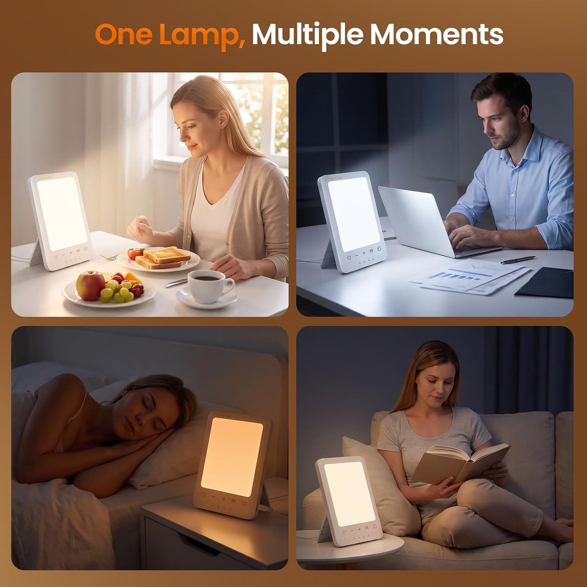 LASTAR 10000 Lux Full Spectrum Sun Lamp, UV-Free Natural Daylight Lamp for Home Office, 4 Color Temperatures (3000K-6500K), 5 Brightness Levels, 4 Timer Settings, Desk or Wall Mount Sunlight Lamp
