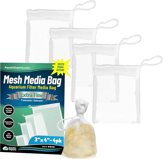 Aquatic Experts Extra Fine Aquarium Media Bag, Durable Drawstring Bags