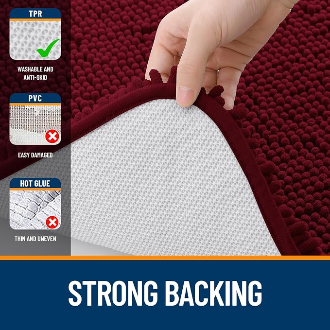 OLANLY Toilet Rugs U-Shaped 20x20, Extra Soft Absorbent Chenille Contour
