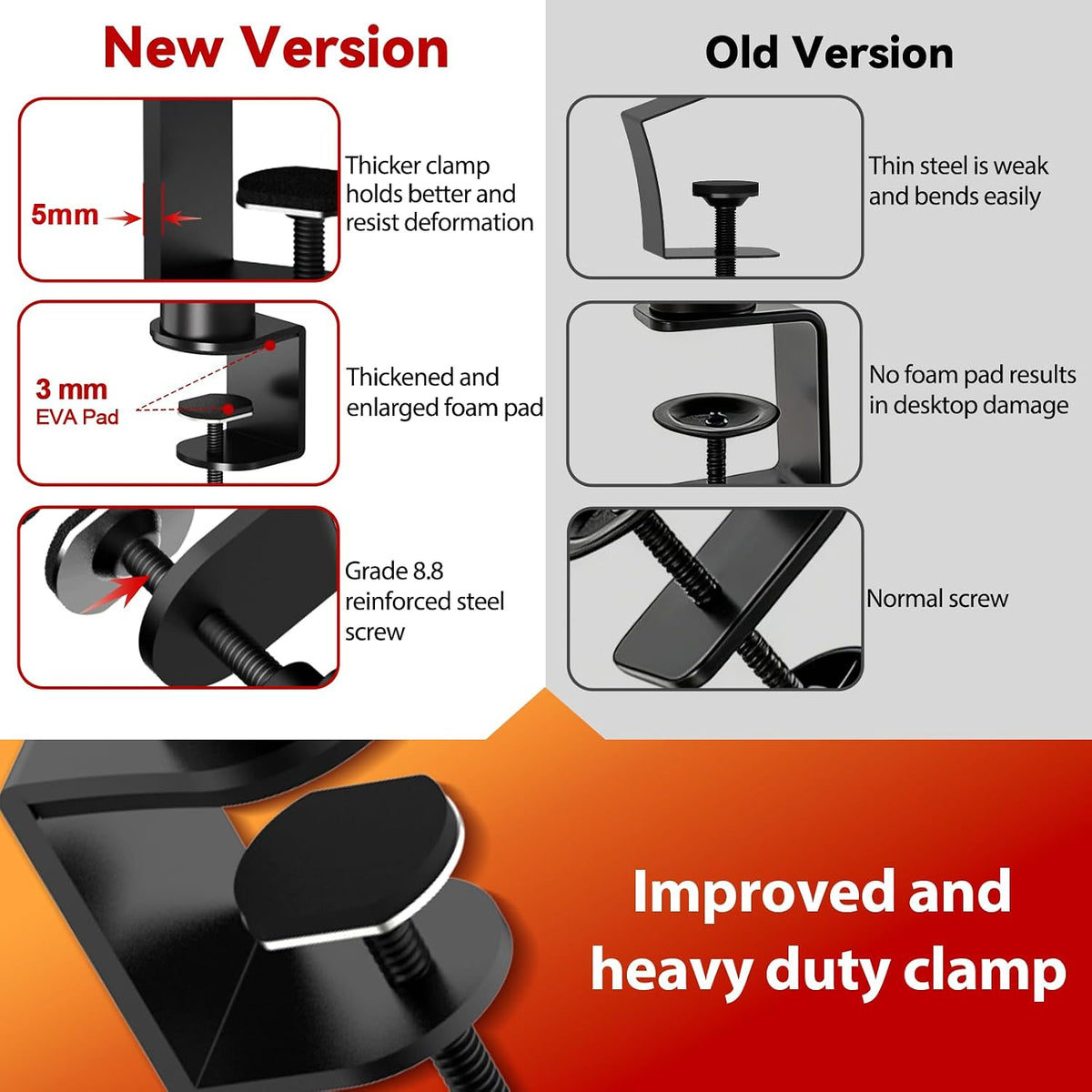 Studio Monitor Stands Tilt Clamp Desk Speaker Stand 10.4"-15.4"
