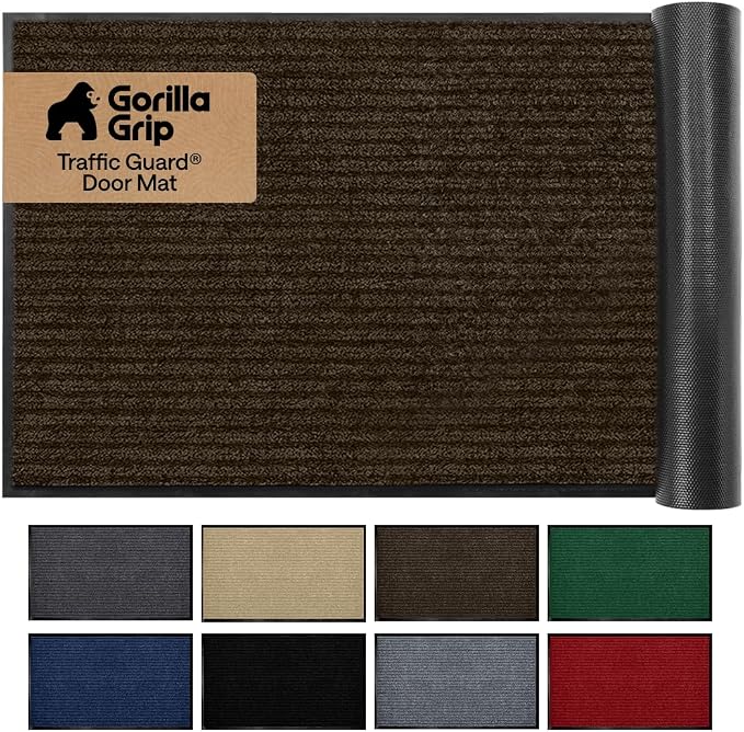 GORILLA GRIP Waterproof Traffic Guard Door Mat, Heavy Duty Entryway Mats