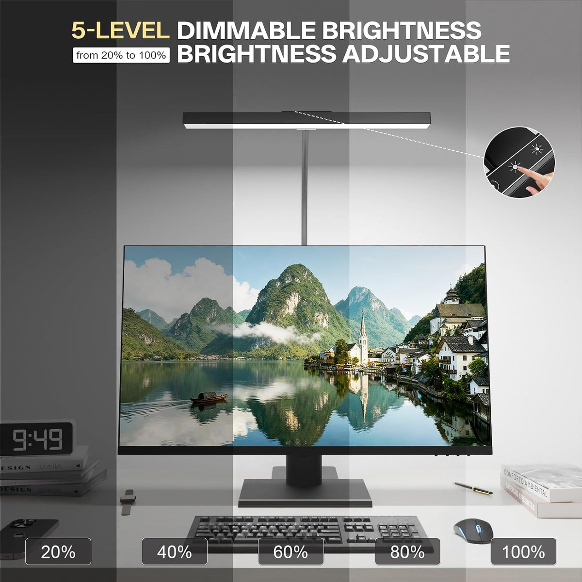 Kary LED Desk Lamp for Home Office, Flexible Gooseneck Task Light Tall 12W