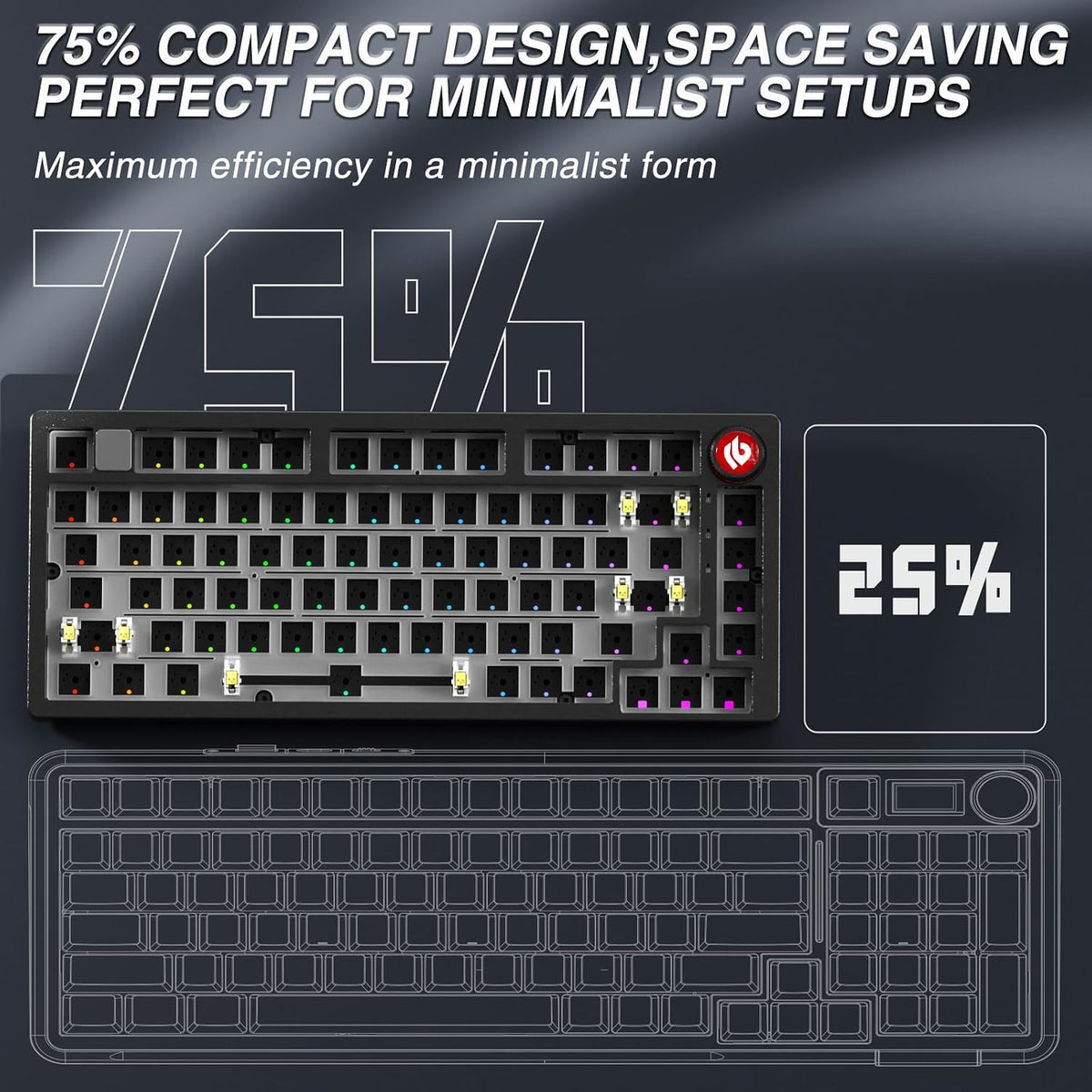 LEOBOG Hi75C Pro Wireless Mechanical Keyboard Kit – Aluminum Alloy 75%