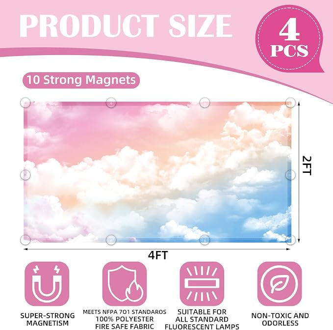 4 Pcs Fluorescent Light Covers