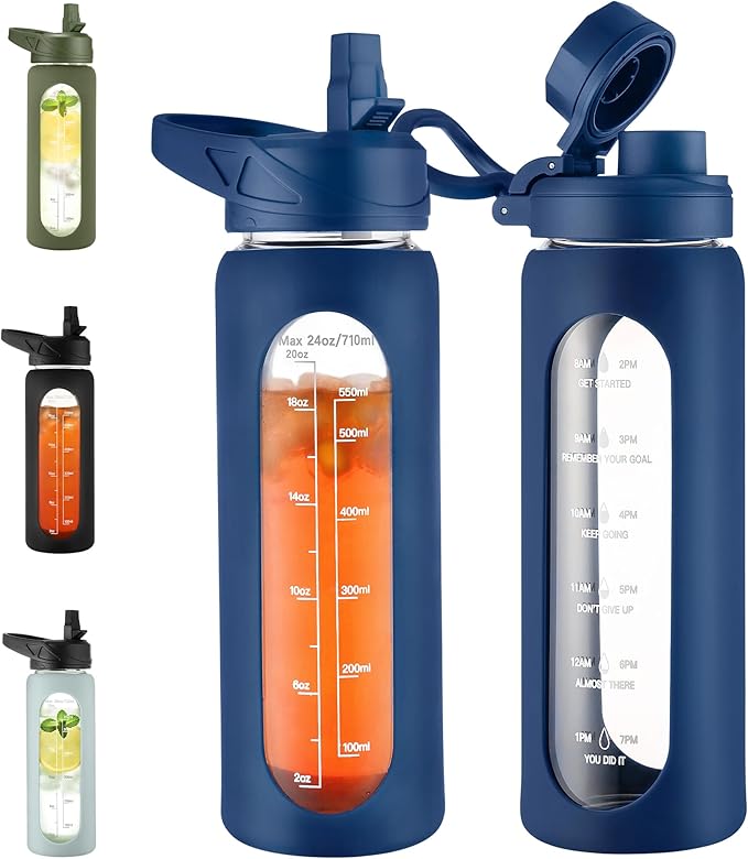 CIVAGO 24 oz Glass Water Bottle