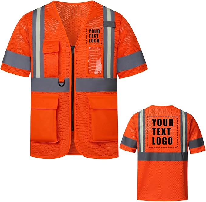 A-SAFETY High Visibility Reflective Safety Vest Customize Logo (XS-8XL)
